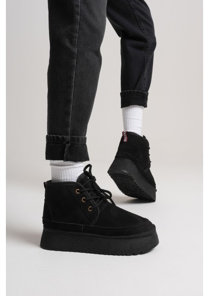 Modaserdem Elena Kadın Siyah Kışlık Içi Kürklü Kalın Taban Bot fırsatları