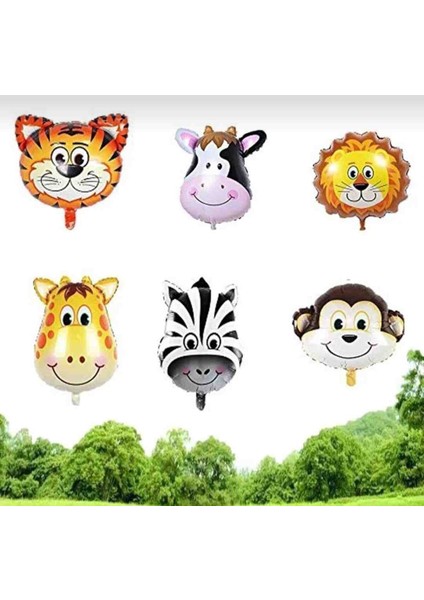 Hayvan Desenli Folyo Balon 6lı Set fiyatları