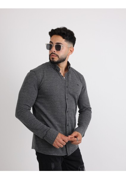 Likralı Örme Kumaş Düğmeli Modern Erkek Gömlek fiyatları