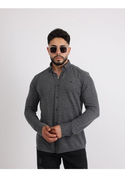 Likralı Örme Kumaş Düğmeli Modern Erkek Gömlek fırsatları