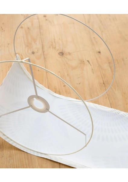 Abajur Teli BEYAZ 2 'li set | 30 , 38, Veya 47 cm Çap Seçenekleri | E27 Uyumlu Metal Halka Seti – Abajur Başlığı, Tavan Aydınlatma & Ayaklı Lambader Başlığı Yapım İskeleti, Avize Teli