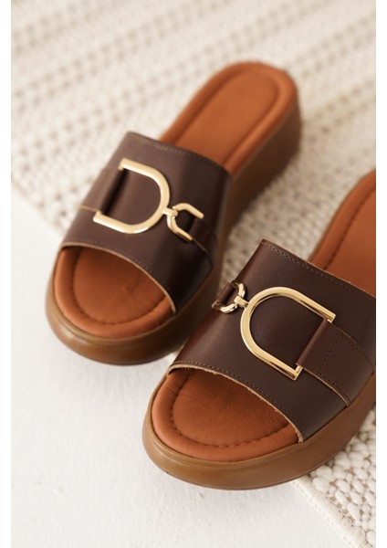 Modaserdem Maria Acı Kahve Hakiki Deri Terlik fırsatları