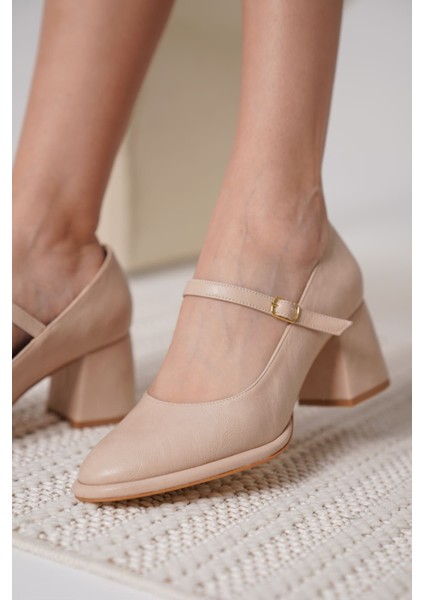 Modaserdem Slay Nude Cilt Kadın Topuklu Ayakkabı modelleri