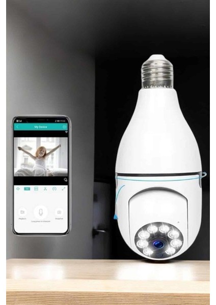 Msa-Shop Güvenlik Kamerası Wifi Kamera Duylu Ev Kamerası Wifi Bağlantılı Dönebilen indirimleri