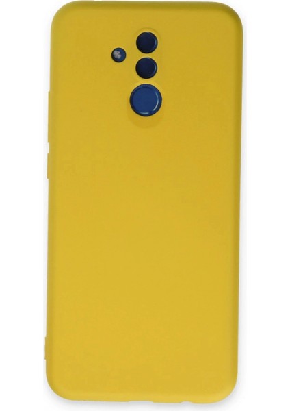 Huawei Mate 20 Lite Kılıf Nano Içi Kadife Silikon - Sarı