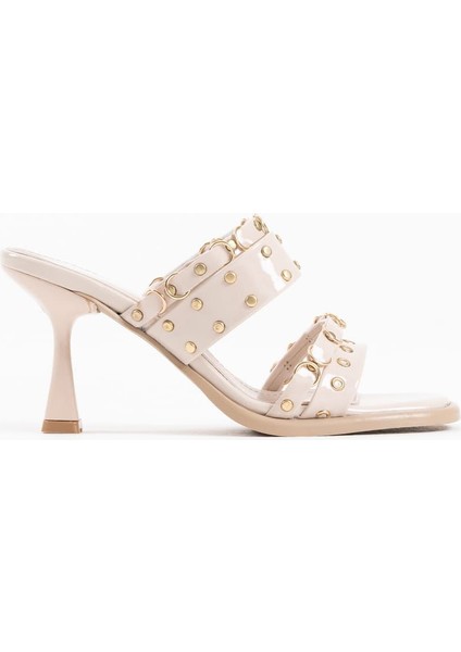 Modaserdem Merlin Topuklu Kadın Bej Terlik