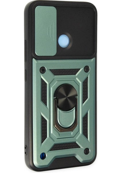 Realme C25Y Kılıf Pars Lens Yüzüklü Silikon - Yeşil fiyatları