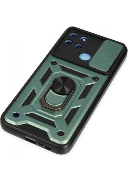 Realme C25Y Kılıf Pars Lens Yüzüklü Silikon - Yeşil fırsatları