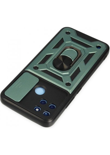 Realme C25Y Kılıf Pars Lens Yüzüklü Silikon - Yeşil indirimleri