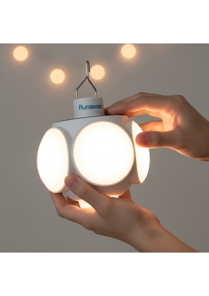 5 Kanatlı Solar Pratik Lamba USB ve Güneş Enerjili 5 Işık Modu 45 LED indirimleri