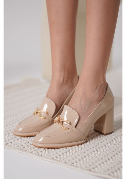 Modaserdem Melly Nude Rugan Kadın Topuklu Ayakkabı