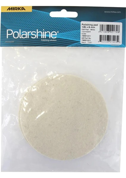 Polisaj Pedi Keçe Ø 125 mm Beyaz - 2 Paket modelleri