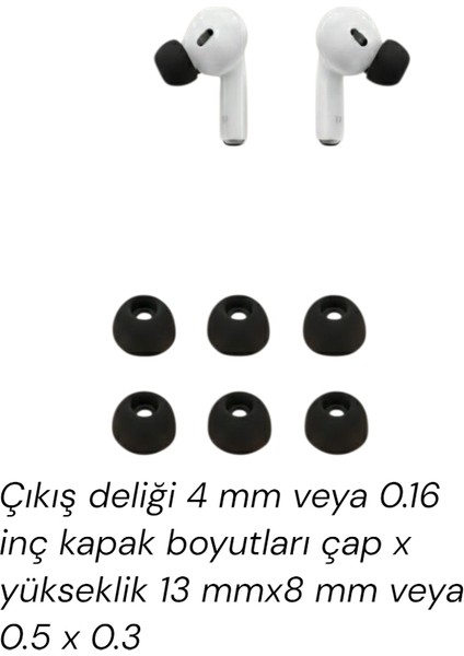 Kulaklık Için Silikon Uçları 6 Adet ( 2x Küçük - 2x Orta - 2x Büyük ) Siyah Yumuşak Silikon fiyatları