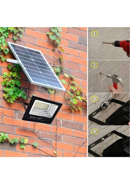 Ekim Aydınlatma 100 W Kumandalı Güneş Enerjili Solar LED Projektör - Beyaz Işık (6500K) -