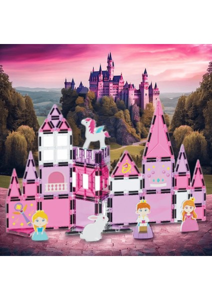 Manyetik Tiles Prenses Şatosu 37 Parça Manyetik Yapı Magnetic Bloklar fiyatları