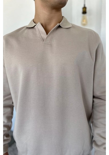 Erkek Gömlek Yaka Sweatshirt P-00018556 fırsatları