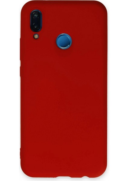 Huawei P20 Lite Kılıf Nano Içi Kadife Silikon - Kırmızı