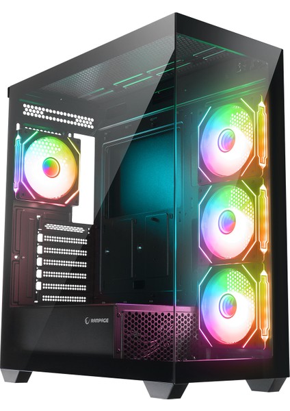 Hydra V4 750W 80 Plus Bronze Siyah 4X12CM Rgb Fan Atx Mid-T Gaming Oyuncu Kasası