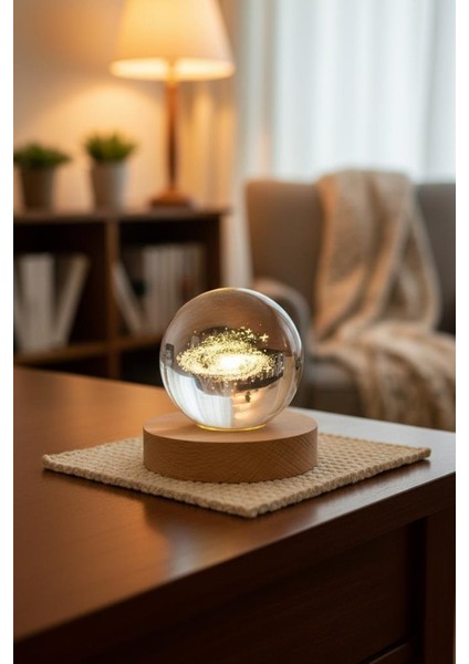 Ahşap Tabanlı Samanyolu LED Işıklı Küre fırsatları