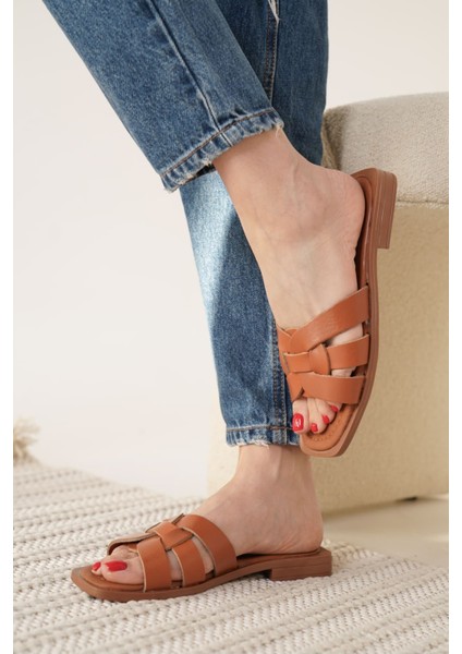 Modaserdem Marlen Taba Hakiki Deri Terlik modelleri