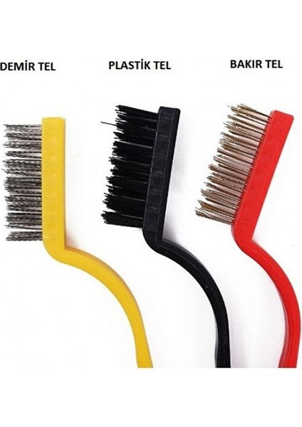 3 Parça Tel Fırça Bakır Plastik Demir Fırça Detaylı Temizlik Seti Çok Amaçlı Ocak Temizleme indirimleri