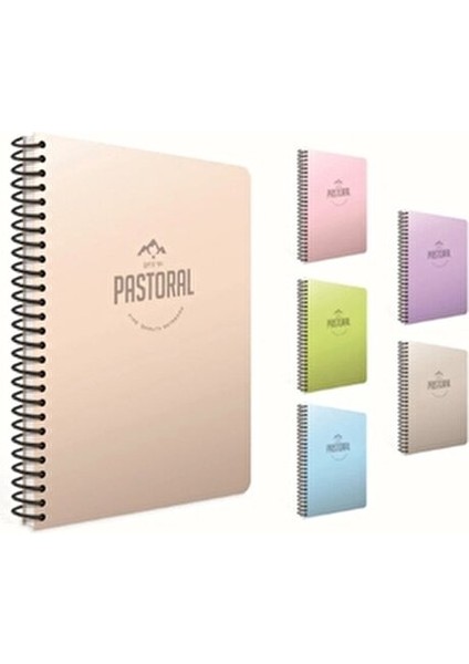Pastoral Spiralli Plastik Kapak Defter A4 60 Yaprak Çizgili Bej Renk fiyatları