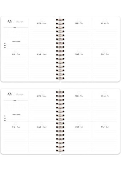 Süresiz Planlayıcı Kare Ajanda 2 Adet 19x21 cm Renkli Tasarım Türkiye Menşeli
