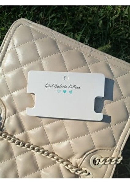 Tuğset Bileklik Kartı 10x6 cm 25 Adet Özel Kesim Beyaz Renkli Etiketler İçin fiyatları