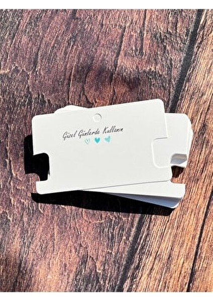 Tuğset Bileklik Kartı 10x6 cm 25 Adet Özel Kesim Beyaz Renkli Etiketler İçin