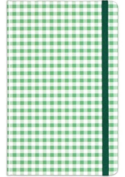 Lastikli Çizgili Defter 2'li 13 x 21 cm Sarı Limon Desenli ve Yeşil Kareli