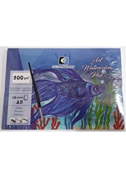 A5 Suluboya Defteri 12 Yaprak 300 gr Düz Yapraklı Mavi Kapaklı fiyatları