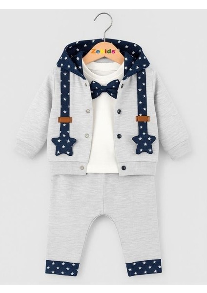 Erkek Bebek Papyonlu Hırkalı 3'lü Eşofman Takımı fiyatları