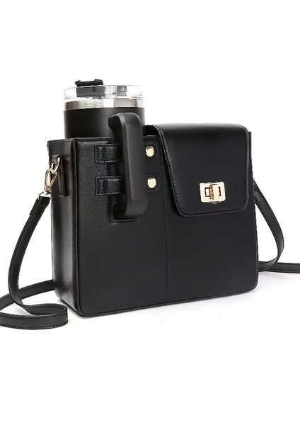 Deri Su Şişesi ve Termos Kahve Bardağı Çantası Su Bardağı Tutucu Çok Amaçlı Taşıma Çantası