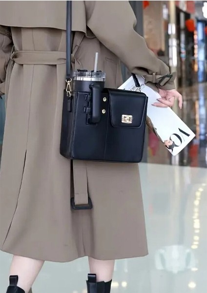 Deri Su Şişesi ve Termos Kahve Bardağı Çantası Su Bardağı Tutucu Çok Amaçlı Taşıma Çantası modelleri