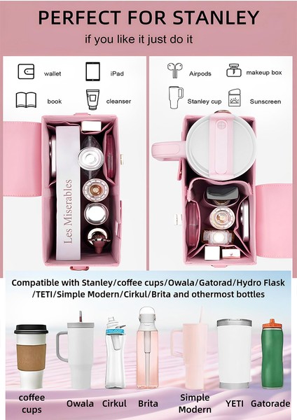 Deri Su Şişesi ve Termos Kahve Bardağı Çantası Su Bardağı Tutucu Çok Amaçlı Taşıma Çantası fırsatları