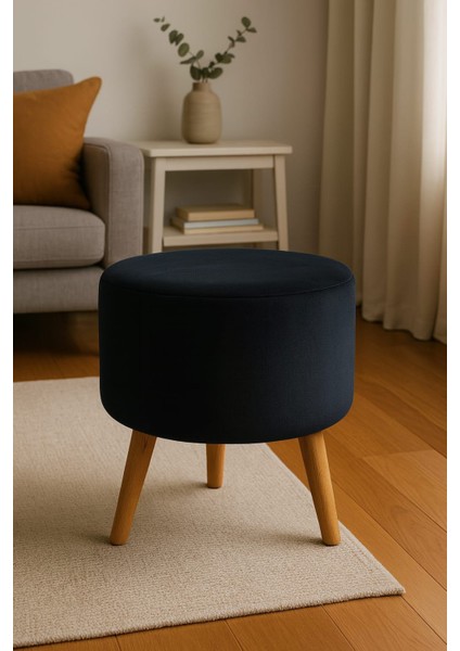 Modern Dekoratif Ahşap Masif Ayaklı Antrasit Babyface Puf Bench Tabure Koltuk modelleri