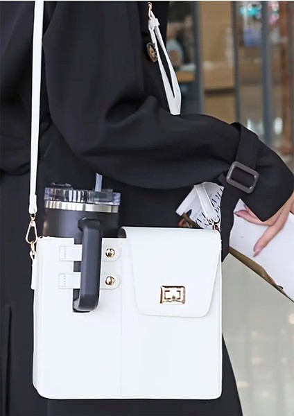 Deri Su Şişesi ve Termos Kahve Bardağı Çantası Su Bardağı Tutucu Çok Amaçlı Taşıma Çantası