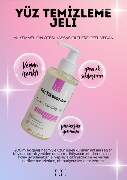 Yüz Temizleme Jeli 200 ml Mükemmeliğin Ötesi Hassas Ciltlere Özel Vegan