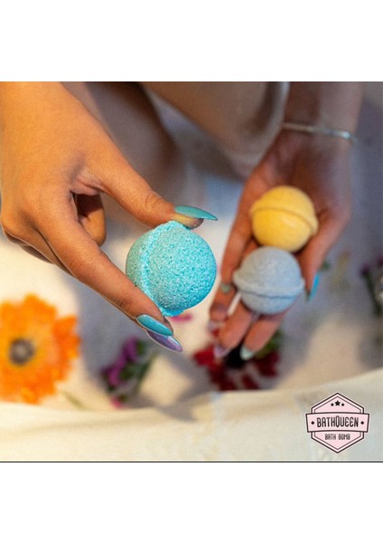 Bathqueen Nem Bombası - 12 Adet 45gr - Manikür & Pedikür - Spa - Nemlendirici - Tazeleyici (EPSOM SALT)