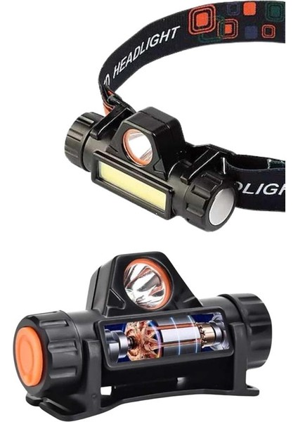 Depomix Kafa Lambası Çalışma Işığı Kafa Feneri Şarjlı Mıknatıslı Fenerli