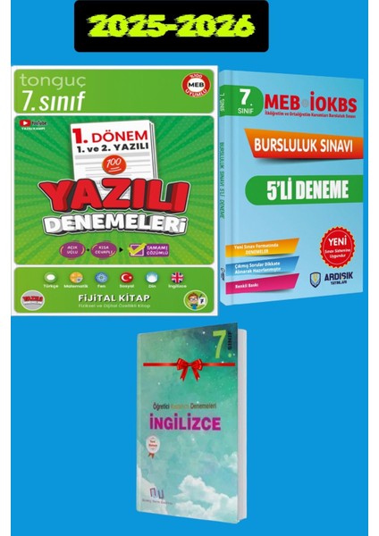 7. Sınıf Yazılı Denemeleri 1. Dönem 1 ve 2. Yazılı + Bursluluk Deneme Sınavı