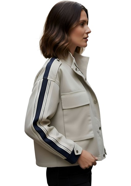 Kadın Denim Detaylı Cepli Fermuarlı Ceket/mont modelleri