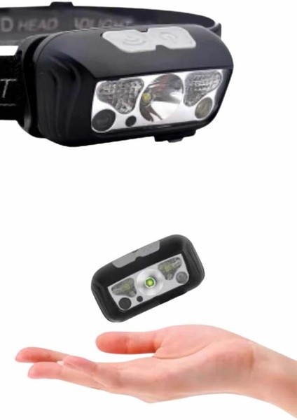 Depomix Sensörlü Şarjlı Type-C Şarj Işıklı Kafa Lambası Kamp Lambası