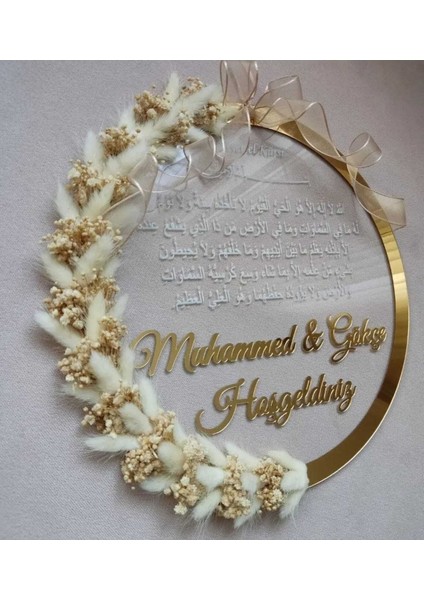 Şeffaf Pleksili Kapı Süsü, Isme Özel Duvar Süsü, Duvar Dekoru, Hediyelik Ürün Gold 28CM