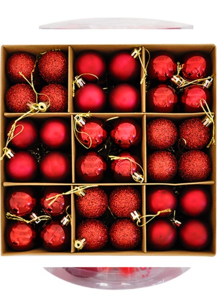 Yılbaşı Ağaç Süsü 72 Parça Süsleme Seti Kırmızı Renk fiyatları