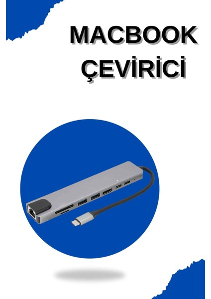 Nrtmsa Çevirici Dönüştürücü Adaptör Macbook 3 In 1 Type-c To Hdmı Usb 3.0