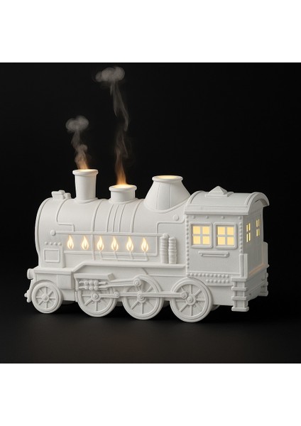 Tren Tasarımlı LED Işıklı Hava Nemlendirici | Aromaterapi Difüzörü & Buhar Makinesi – Sessiz Çalışma