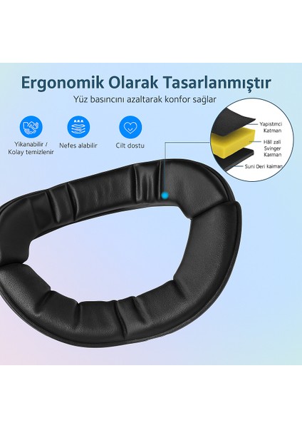 C2 Pro Meta Quest 3 ve 3s Sanal Gerçeklik Gözlüğü Uyumlu Rgb Şarjlı Head strap başlık