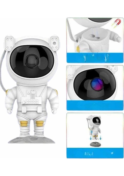 Msa-Shop Gece Lambası Astronot Bluetooth Hoparlörlü Galaksi Işık Projektörü modelleri