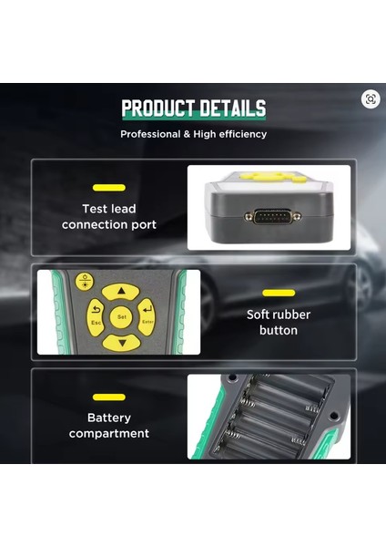 Duoyı DY223 Akü Iç Direnç Test Cihazı 4 Telli Kelvin Test - Kurşun Asit, Lityum, Ni-Cd ve Alkalin Piller Uyuml modelleri